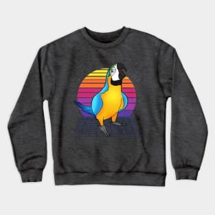 Aesthetic Vaporwave Screaming Blue Yellow Ara Macaw Crewneck Sweatshirt